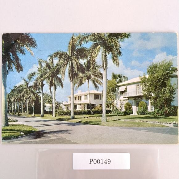Vintage Florida Postcard Delray Beach Residential Homes View 1956 - Picture 1 of 2
